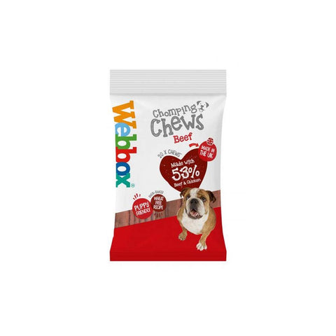 Webbox Prime Chomping Chews Beef Or Chicken Dog Treats (20 Treats Per Pack) 200g (Prime Chomping Chews Beef, 2 Pack)
