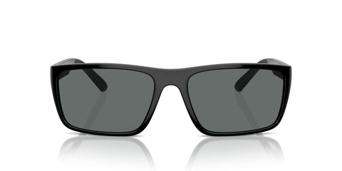 Scuderia Ferrari Men's FZ6003U Universal Fit Rectangular Sunglasses, Black/Polarized Grey, 59 mm