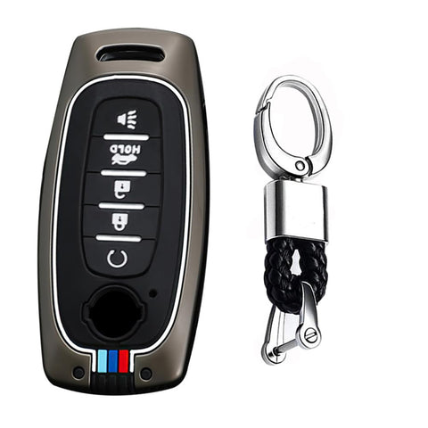TECART Key Fob Case Cover Fit for Nissan Pathfinder Rogue Versa 4Runner 2023 2024 New Key Shells Accessories 5 Button Black