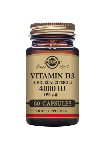 Solgar Vitamin D3 4000 IU (100 ÃƒÆ’Ã†â€™ÃƒÂ¢Ã¢â€šÂ¬Ã…Â¡ÃƒÆ’Ã¢â‚¬Å¡Ãƒâ€šÃ‚Âµg) Vegetable Capsules - Pack of 60 - Cholecalciferol - Keeps Bones and Teeth Healthy - Supports Muscle Function & Immunity - Vegetarian