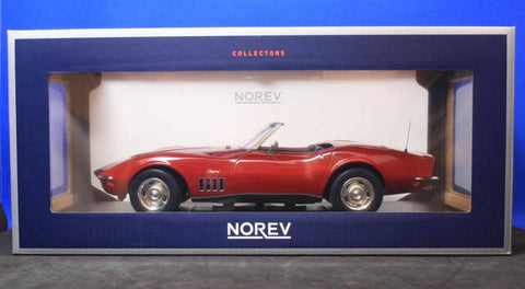 1/18 NOREV 1969 Chevrolet Corvette Convertible C3 (Red)
