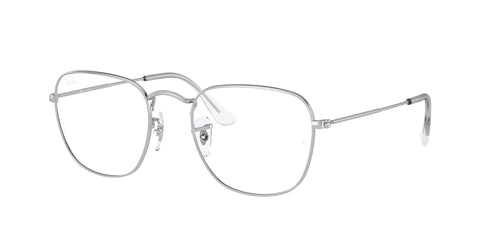 Ray-Ban RX3857VF Frank Low Bridge Fit Square Prescription Eyeglass Frames, Silver/Demo Lens, 55 mm
