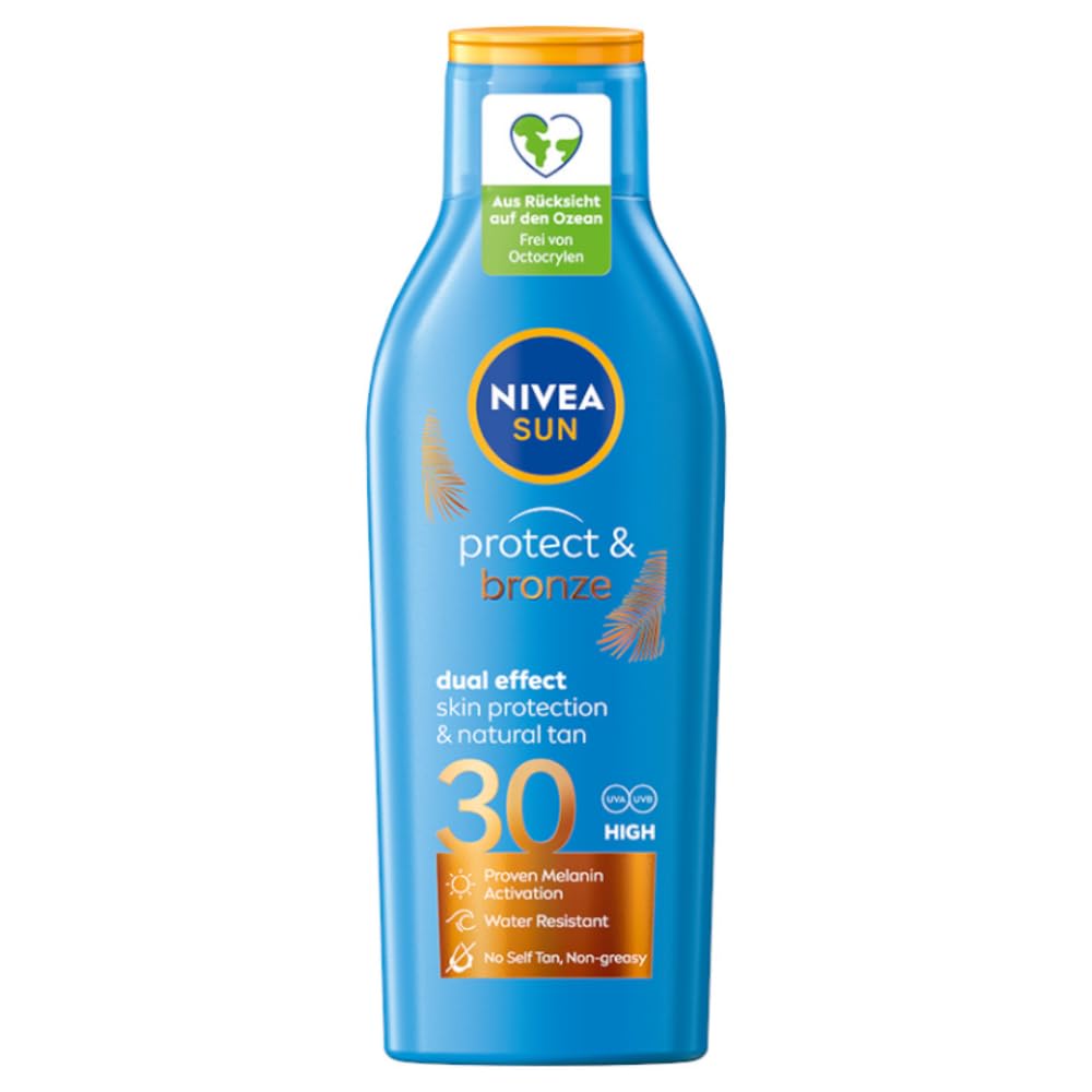 Nivea Sun Sun Lotion, SPF 30, Protection and Tanning, 200 ml Bottle