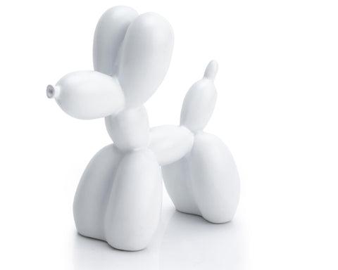 AMOIENSIS Balloon Dog Statue Decor, 4 inch White Balloon Dog Animal Sculpture, Small Nick Nacks for Shelves Decor, Small Eclectic Decor for Desk, Cute Balloon Dog Desktop Holiday Ornament Gifts