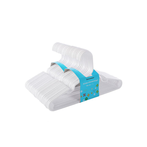 SONGMICS 30 Pack Plastic Nursery Hangers, Baby/Kids Hangers, Space Saving, With Widened Grooves and Reinforced Corners, Nice size for a babyâ€™s wardrobe/closet/cupboard, 29.5 cm, White CRP06W-30
