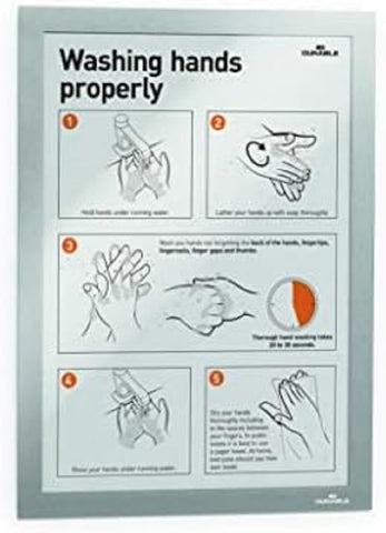 Durable DURAFRAME Self-Adhesive Magnetic Frame | A4 Format In Silver | Pack of 10 Frames | Document Frame for Professional Internal Signage