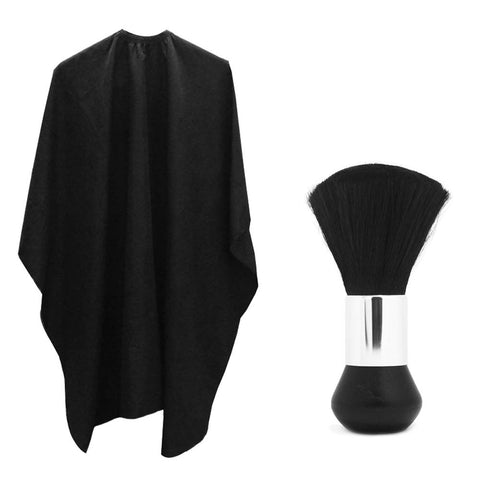SourceTon Professional Hair Salon Nylon Cape with Metal Adjustable Closure & Neck Duster, Light Weight Extra Long Cape (60 inch X 47 inch) and Neck Duster Brush, Perfect for Barbershop and Salon