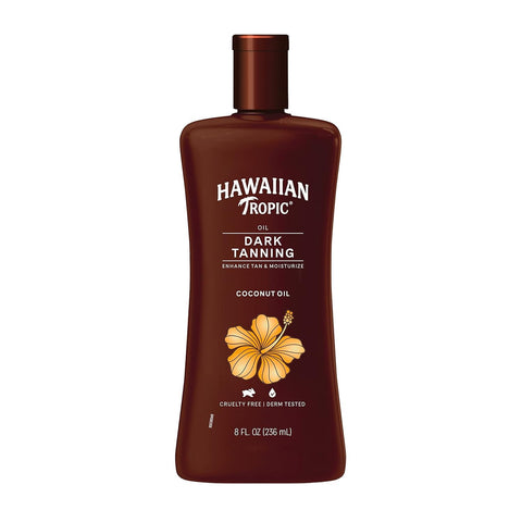 Dark Tanning Oil, 8 fl oz, (Pack of 2) Hawaiian Tropic