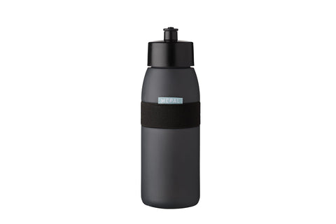 Mepal - Sports Bottle Ellipse - Practical Water Bottle For Sports & Leisure - Sports Drink Bottle With Soft Spout - Dishwasher Safe & BPA-free - 500 ml - Nordic black