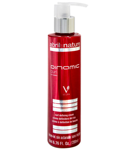 abril et nature - Dinamic Curl - Strong Hold Cream for Curly or Wavy Hair - Defines and Maintains Your Curls - Increased Volume and Anti-Frizz - Hyaluronic Acid - Long-Lasting - 200 ml