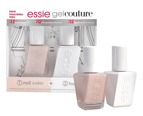 Essie Gel Couture - Ballet Nudes - Top Coat + Lace Me Up - 13.5ml / 0.46oz Each