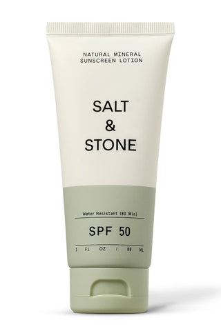 SALT & STONE SPF 50 Natural Mineral Sunscreen Lotion | Made with Non-Nano Zinc Oxide | Broad Spectrum Sun Protection | Water Resistant & Reef Safe | Cruelty-Free & Vegan (3 fl oz)