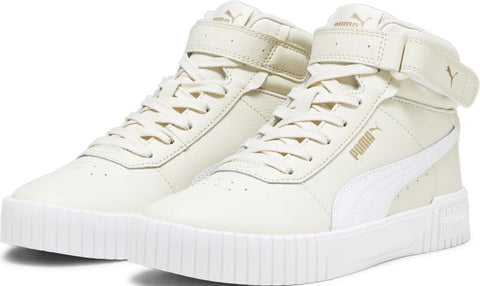 PUMA Women's CARINA 2.0 MID Sneaker, Alpine Snow-PUMA White-PUMA Gold, 7