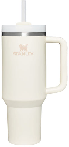 STANLEY Quencher H2.0 FlowState Stainless Steel Vacuum Insulated Tumbler with Lid and Straw for Water, Iced Tea or Coffee, Smoothie and More, Cream, 40 oz