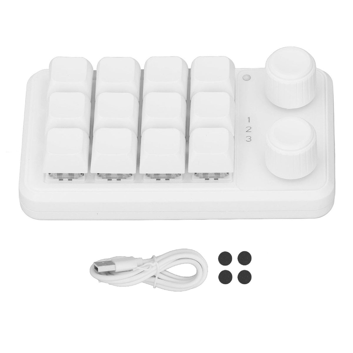 Walfront Mechanical 12 Key Industrial Keypad with Blue Switch and RGB LED Customizable Control RGB Keypad Game Keyboards Versatile Connectivity for Gaming and Office Use