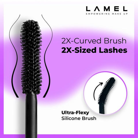 LAMEL OverSize Mascara Volume and Length - Tubing Mascara, Voluminous and Lengthening, Smudge Proof, Flake-Free - Vibrant Black Mascara