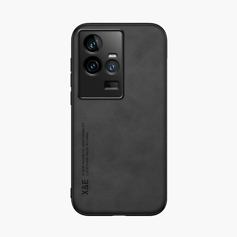 Kepuch Silklike Case for Vivo IQOO 11 - Cover Bumper Built-in Metal Plate for Vivo IQOO 11 - Black