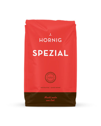 J. Hornig Whole Coffee Beans, Spezial, Versatile Arabica and Robusta Blend, For Filter and Espresso Preparation, 500g Pack