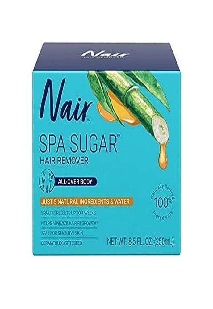 Nair Sugar Spa, Wax-Free Natural Sugaring Kit for Women - Body Hair Removal with Natural Ingredients for Legs, Underarms, and Bikini Area, 250mL