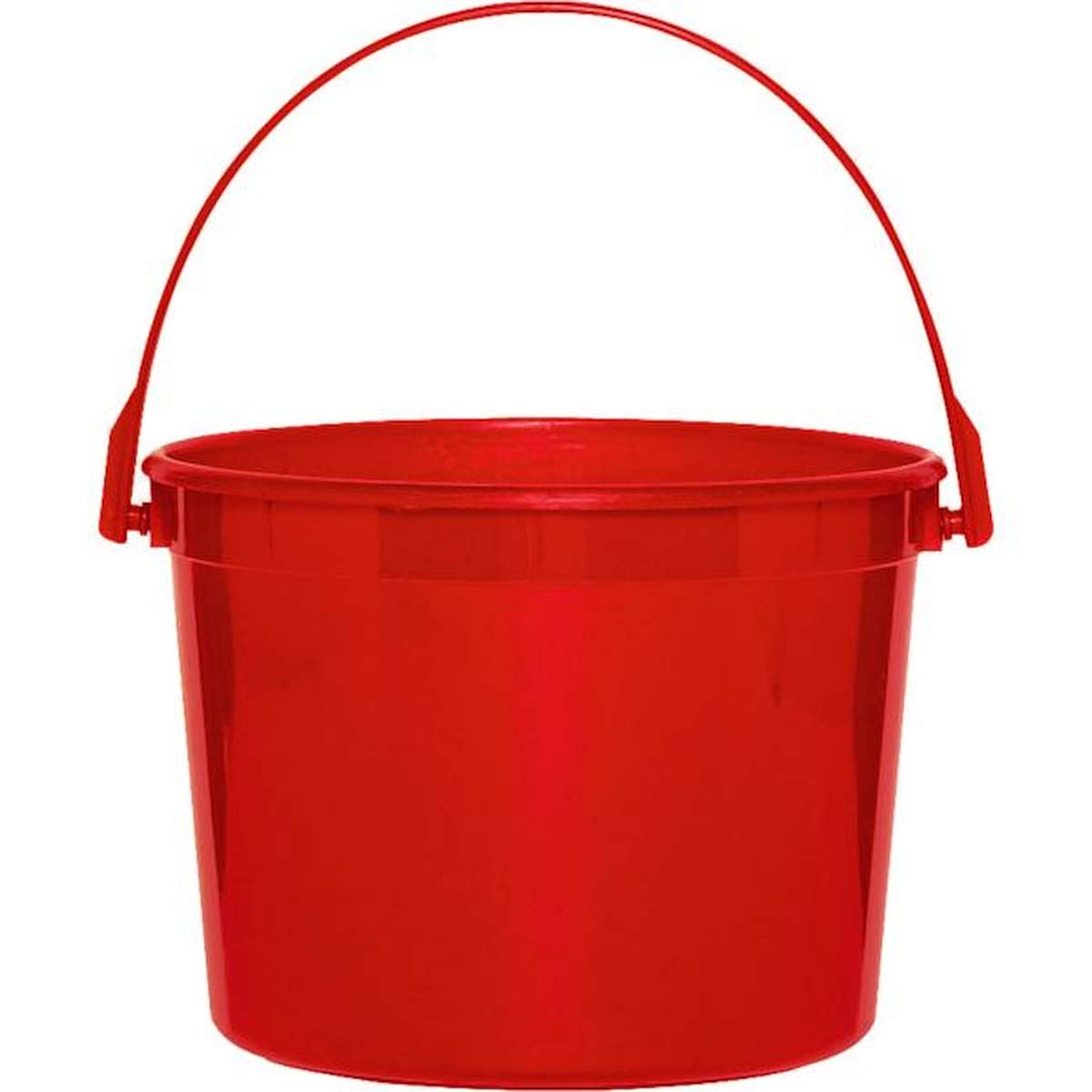 Multipurpose Apple Red Plastic Bucket with Handle - 6.25" x 4.5" (Pack of 12) - Sturdy & Durable Design - Perfect for Storage, Home, Garden, & DIY Projects