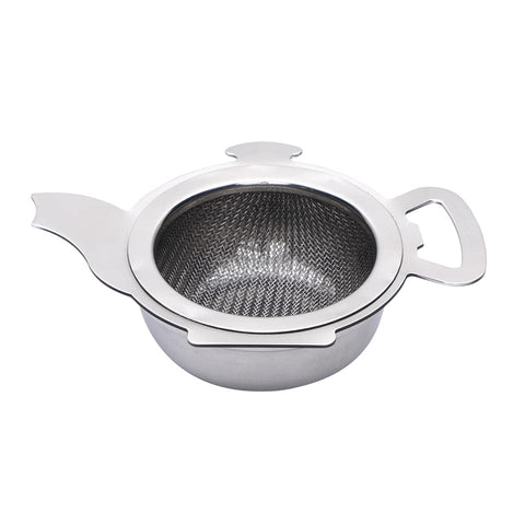 HealthAndYogaâ„¢ Stainless Steel Tea Strainer with a Utility Cup - Elegant Kettle design