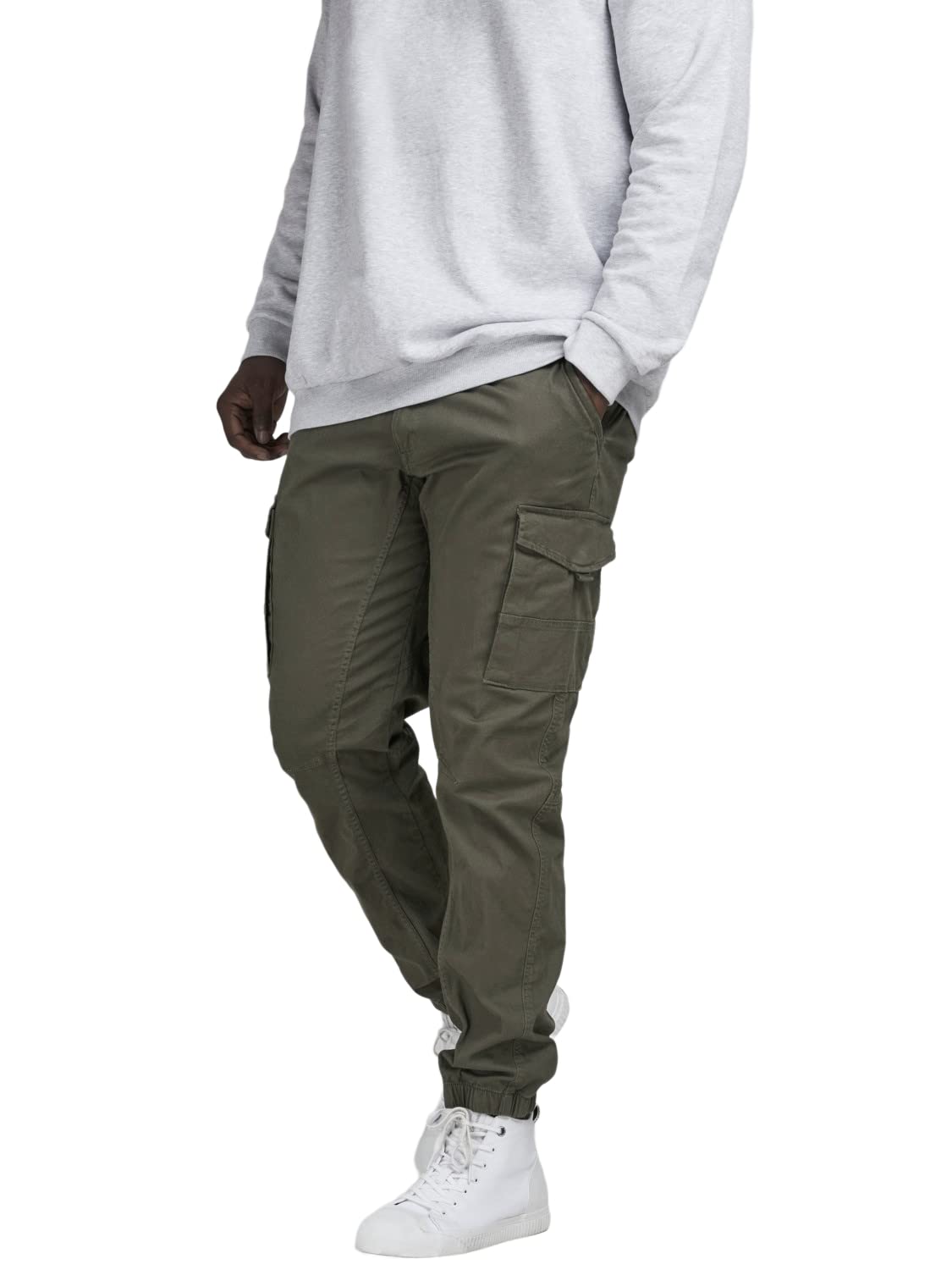 Jack & Jones Men's Jjipaul Jjflake Akm 542 Olive Nigh Plus Trouser, Green (Olive Night), 42W 36L UK