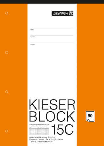 Brunnen Gravel Letter Writing Pad A4 5 mm Graph Paper, Pack of 50, White