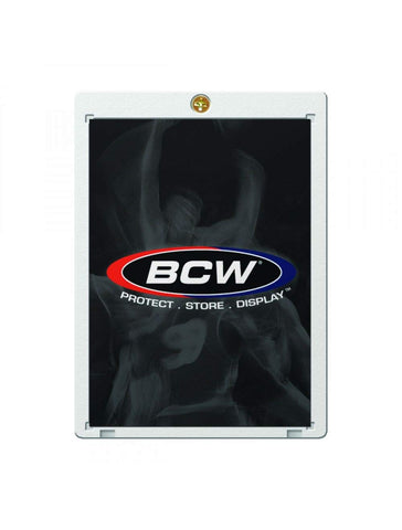 BCW 1-Screw Card Holder - 20 PT. | Crystal Clear Polystyrene Protection for Standard Trading Card Protection | Secure Screwdown Design | Compact Size | Ideal for Collectible Card Storage and Display