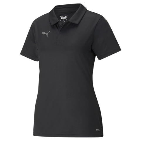 PUMA Women's teamLIGA Sideline Polo, Black White, Medium