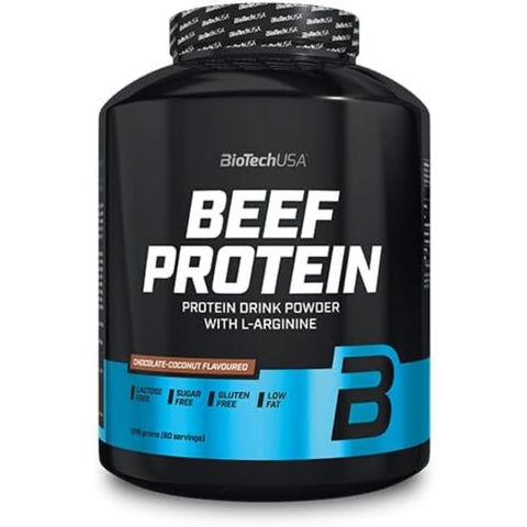 BioTechUSA Beef Protein, 87% Hydrolysed Protein Peptide Formula, Lactose & Gluten-Free, Low-Fat, Sugar-Free, Paleo Diet-Friendly, 1816g, Vanilla-Cinnamon