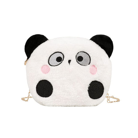 LOYUYU Cute Toddler Kids Crossbody Purse, Small Mini Coin Purse, Messenger Bag for Girls Women, Plush Bag Gift for Adult White Panda