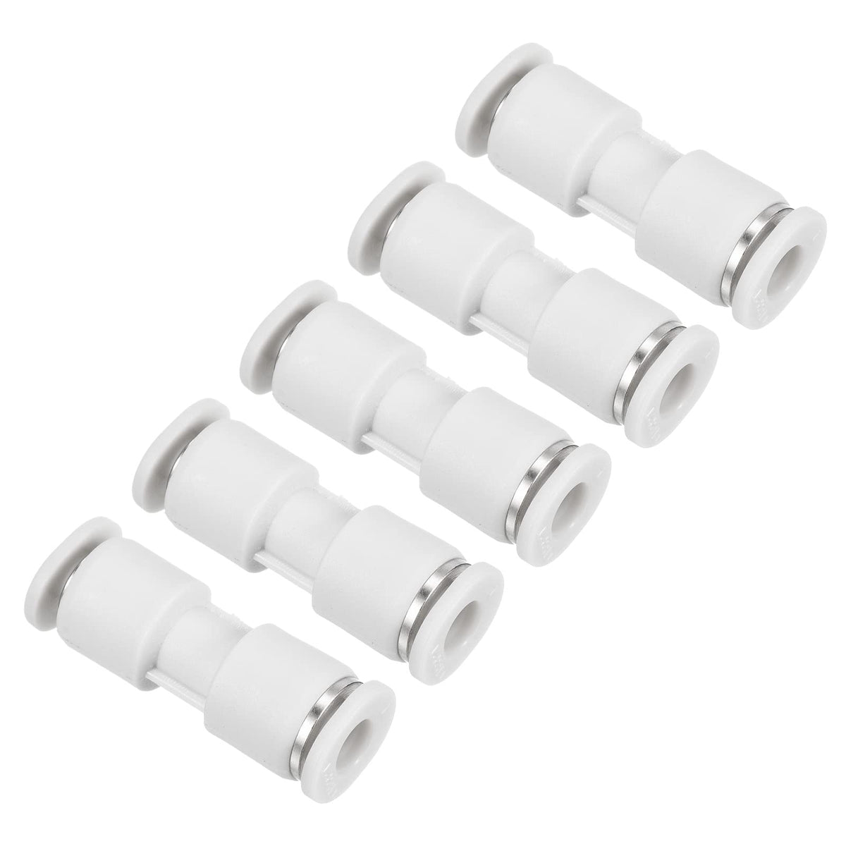 PATIKIL 4mm to 3mm Reducing Push to Connect Air Line Fitting, 5 Pack Straight Union Reducer Pneumatic Quick Connect Fittings, White