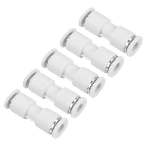 PATIKIL 4mm to 3mm Reducing Push to Connect Air Line Fitting, 5 Pack Straight Union Reducer Pneumatic Quick Connect Fittings, White