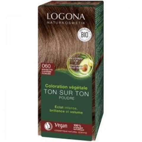Logona Herbal Hair Color Powder, 060 Nut Brown 33312