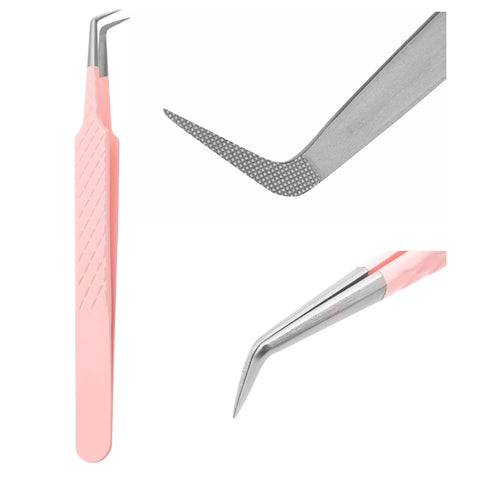 Lash Tweezers For Eyelash Extensions Professional Fiber Tip Lash Tweezers Precision Lash Extension Tweezers For Individual Volume Lashes Extension Precision Tweezers
