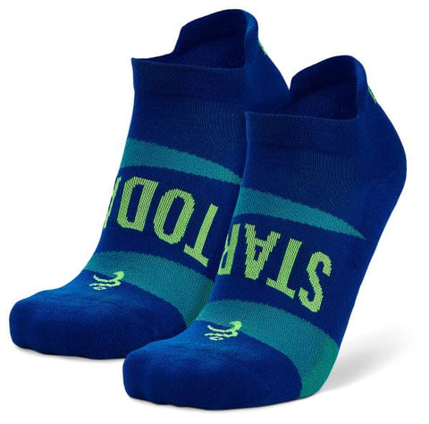 Balega Hidden Running Sock, Neon Blue/Lime, Medium (UK Shoe Size 8-10) (Pack of 2)