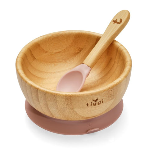 TiggiÃƒÆ’Ã†â€™Ãƒâ€ Ã¢â‚¬â„¢ÃƒÆ’Ã‚Â¢ÃƒÂ¢Ã¢â‚¬Å¡Ã‚Â¬Ãƒâ€¦Ã‚Â¡ÃƒÆ’Ã†â€™ÃƒÂ¢Ã¢â€šÂ¬Ã…Â¡ÃƒÆ’Ã¢â‚¬Å¡Ãƒâ€šÃ‚Â® Baby Bowl and Spoon Set - Suction and Bamboo Bowls for Weaning | Secure Feeding with Baby Suction Bowl | BPA-Free Weaning Bowl Kit (Dusky Pink)