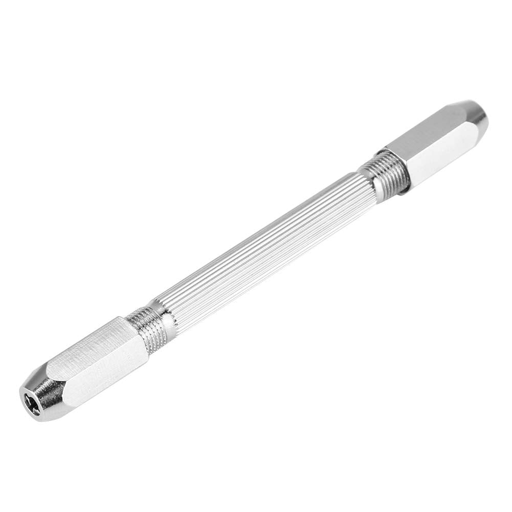 Yuecoom Hand Drill, 0-3mm Mini Micro Manual Gimlet Double End Pin Vice Drill, Hand Twist Chuck Gimlet for Drilling Wood, Linden, Bone Horn