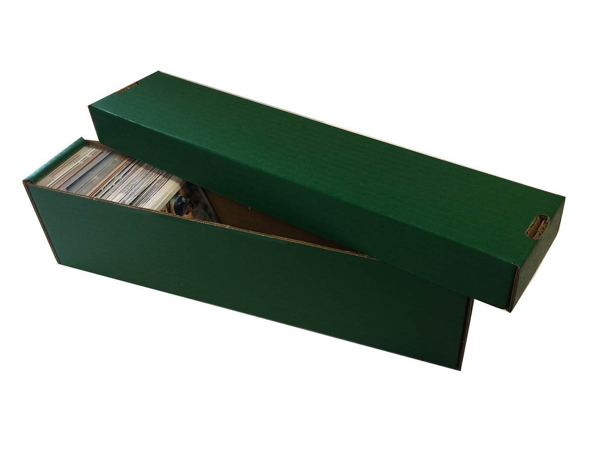 (25) GREEN 800 Count 2 Piece Box - Premium Vertical Storage Box - Baseball, Football, Basketball, Hockey, Nascar, Sportscards, Gaming & Trading Cards - By Max Pro Collecting Supplies