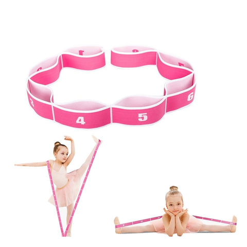 xingmo Stretch Strap Stretch Band With Multi Loops Yoga Exercise Trainer Bands latin Band (Pink)