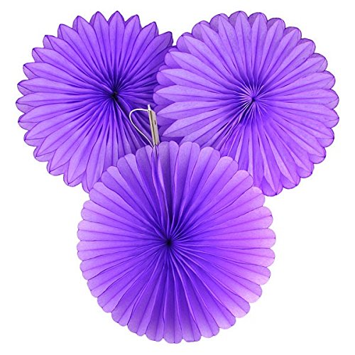 Amscan Hot Stamp Paper Fans, 5 Ct, New Purple Party-Decorations