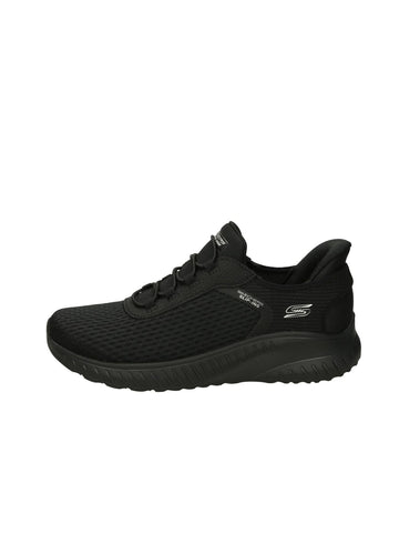 Skechers Women's Hands Free Slip-ins Bobs Squad Chaos-in Color Sneaker, Black/Black, 9