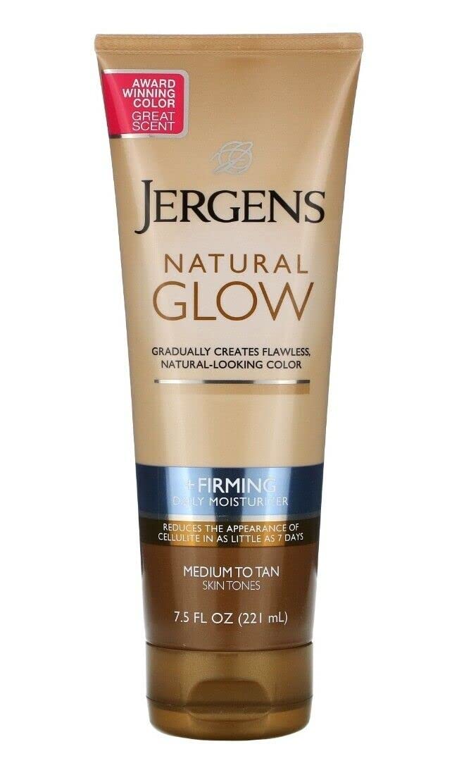 Jergens Natural Glow Daily Moisturizer Firming Medium/Tan Skin Tones 7.50 oz (Pack of 2)