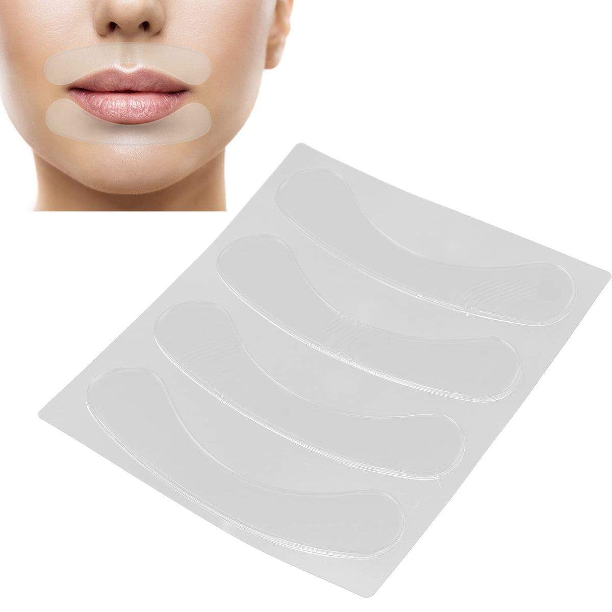 4pcs Silicone Lip Anti-Wrinkle Patch, Facial Wrinkle Patches, Reusable Transparent Skin Wrinkle Smoothing Patch for Smoothing Eye