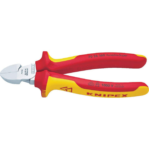 Knipex 70 26 160 Diagonal Cutter 6,3" with opening spring VDE-tested