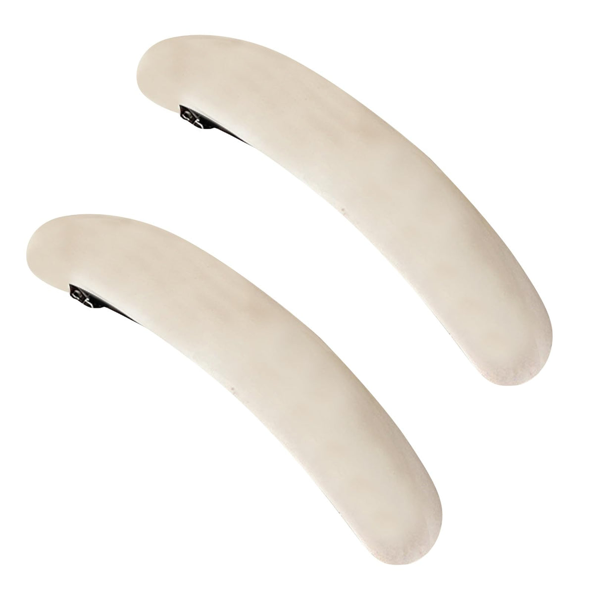 3.7 Inches Skinny Curved Tortoise Shell Hair Barrettes for Thick Hair Acrylic French Barrettes Chic Ponytail Hair Clips for Styling Long Hair,2pcs (Beige)