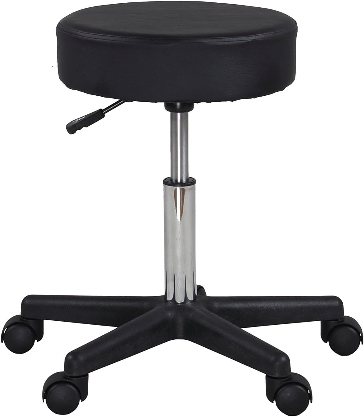 Display4top Black Adjustable Rolling Cushion Tattoo Massage Hydraulic Salon Stool,5 Wheels