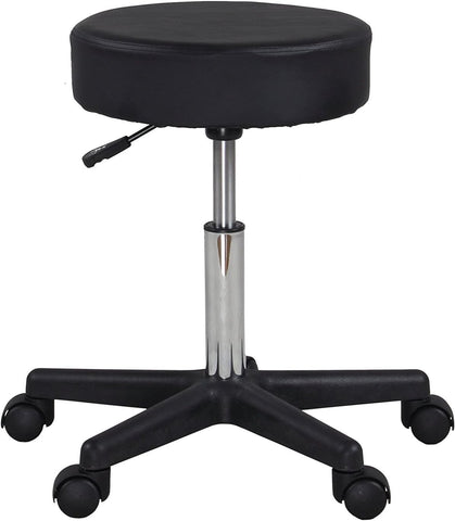 Display4top Black Adjustable Rolling Cushion Tattoo Massage Hydraulic Salon Stool,5 Wheels