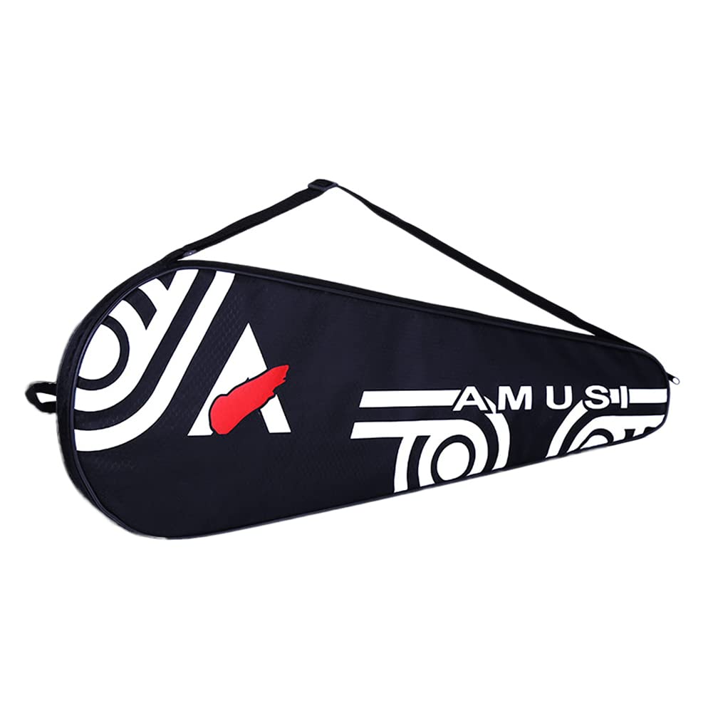 Portable Badminton Racket Bag Waterproof Dustproof Badminton Carry Bag Lightweight Tennis Racquet Bag Sport Outdoor Badminton Racket Cover Case Single Shoulder Equipment Bags for Two Badminton Rackets