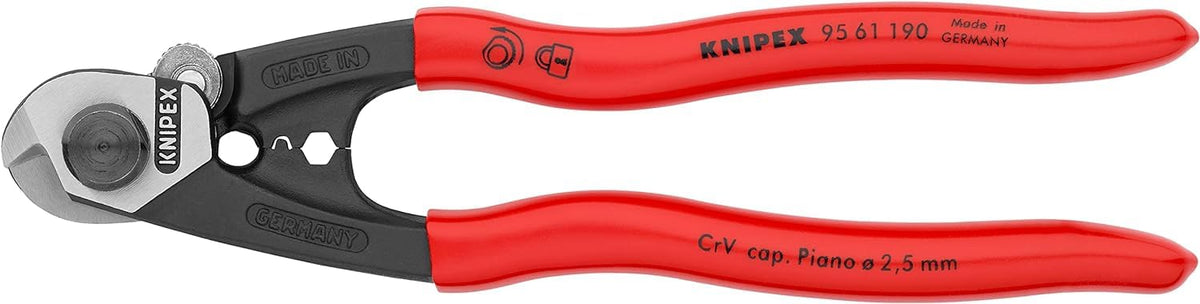 Knipex Wire Rope Cutter forged plastic coated 190 mm 95 61 190